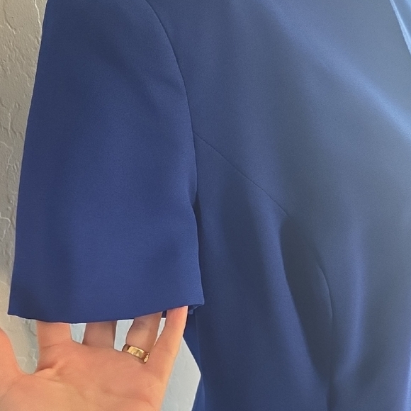 Maggy London Women's Royal Blue Wrap Dress For Office Or Party Size 10 - Picture 4 of 8